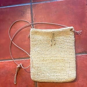 NWOT J.Jill woven straw‎ crossbody bag